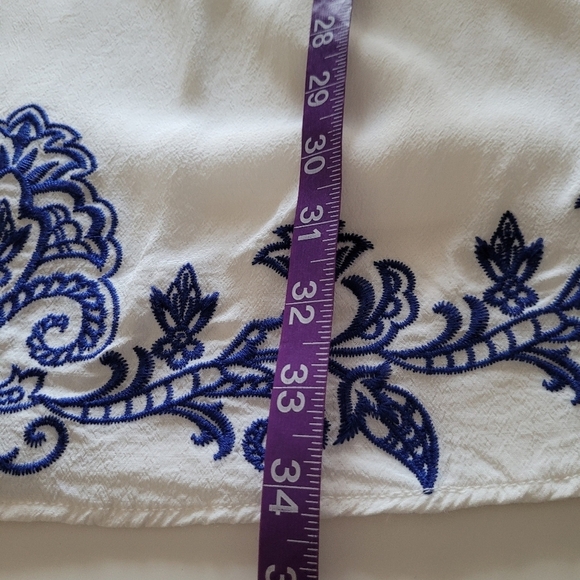 Lulus white and blue embroidered shift dress - Picture 7 of 12